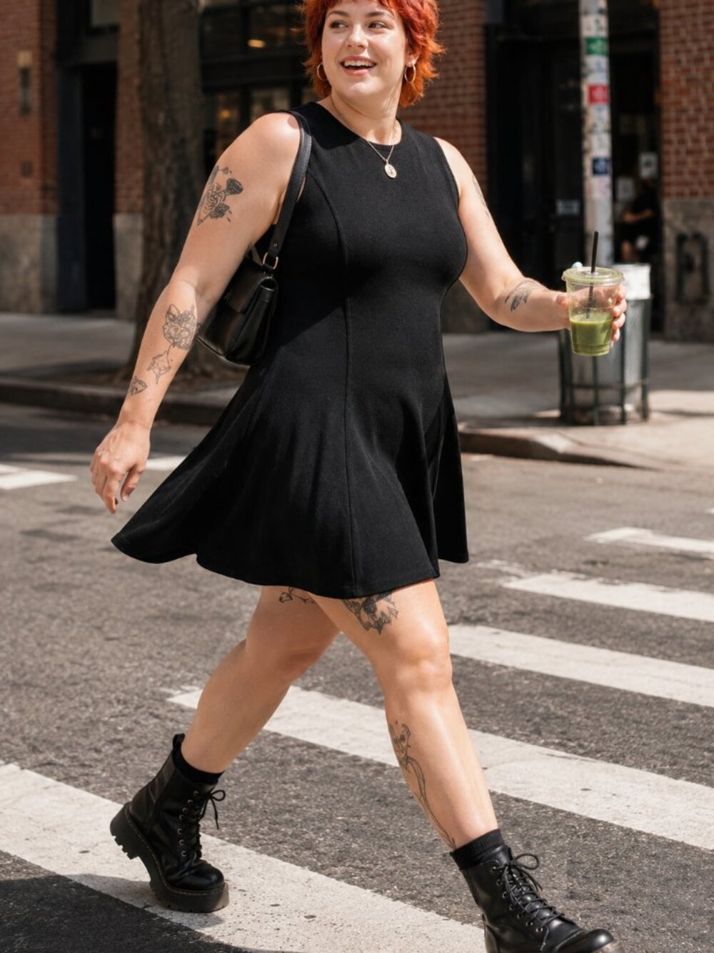 Zara Black Fit & Flare Sweater Dress Sleeveless Size Large